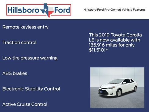 Used 2019 Toyota Corolla LE w/ Carpet Mat Package (TMS) image 3