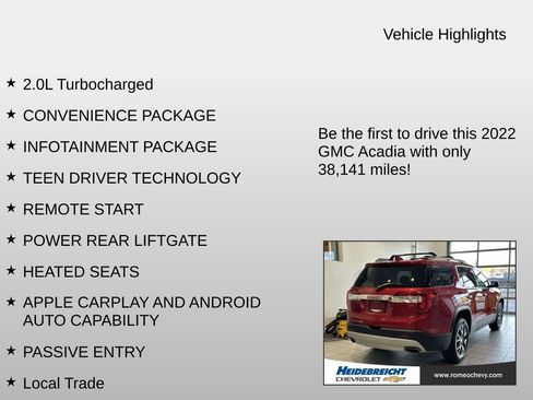 Used 2022 GMC Acadia SLE w/ Driver Convenience Package image 7