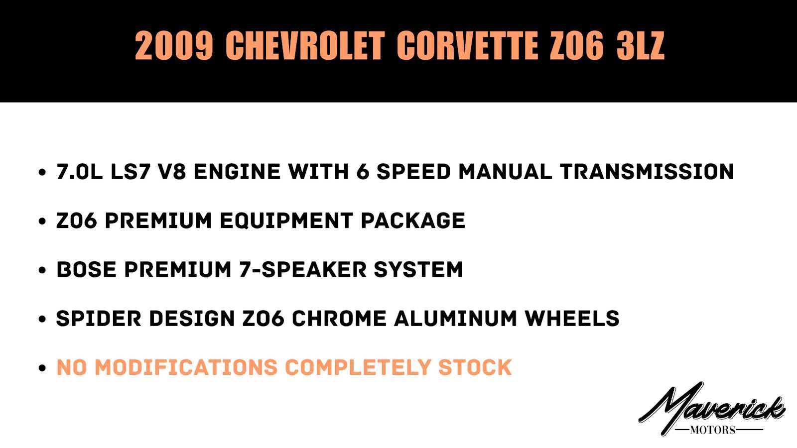 Used 2009 Chevrolet Corvette Z06 w/ Preferred Equipment Group RWD image 2