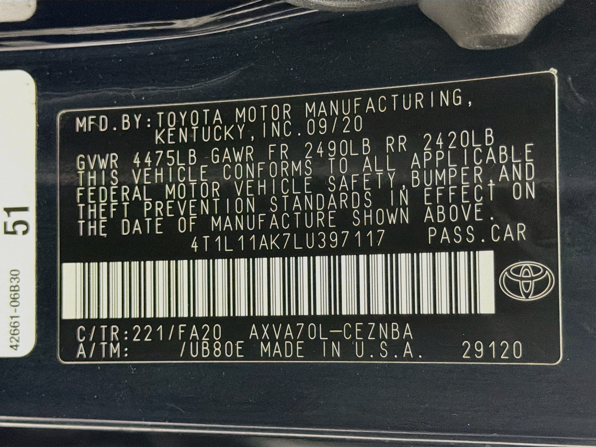 Used 2020 Toyota Camry LE w/ Convenience Package FWD image 12