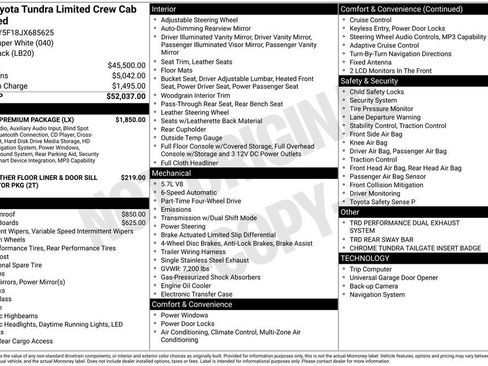 Used 2018 Toyota Tundra Limited w/ Limited Premium Package AWD/4WD image 50