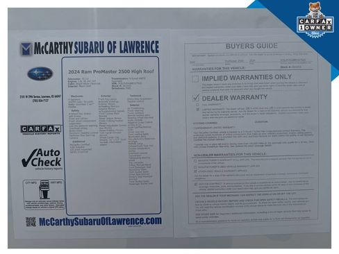 Used 2024 RAM ProMaster 2500 w/ Convenience Group FWD image 10