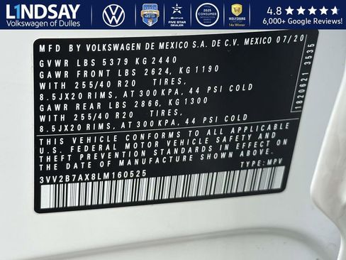 Used 2020 Volkswagen Tiguan SE R-Line w/ 3rd Row Seat Package image 27