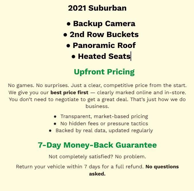 Used 2021 Chevrolet Suburban LT AWD/4WD image 2
