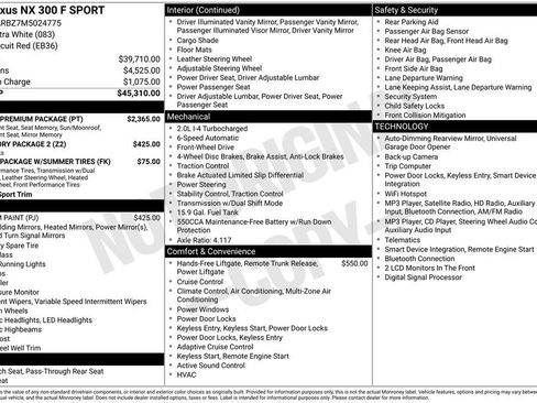Used 2021 Lexus NX 300 F Sport w/ F Sport Premium Package FWD image 39