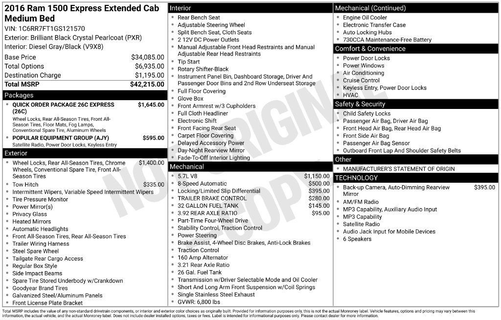 Used 2016 RAM 1500 Express AWD/4WD image 36