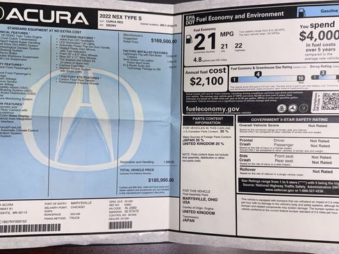 Used 2022 Acura NSX Type S image 49