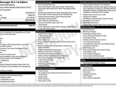 Used 2021 Volkswagen ID.4 1st Edition w/ ID.4 Protection Package image 32