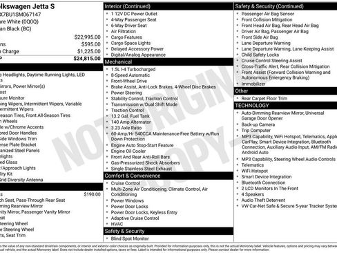 Certified 2025 Volkswagen Jetta S FWD image 32