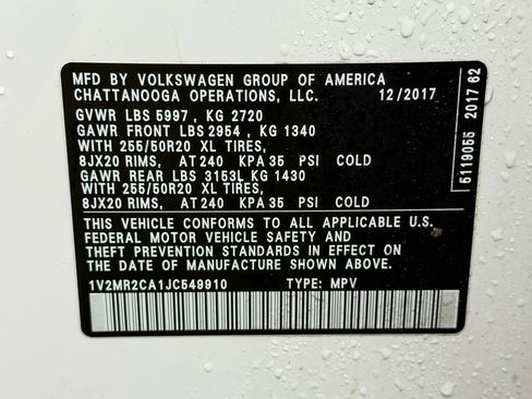 Used 2018 Volkswagen Atlas SEL AWD/4WD image 33