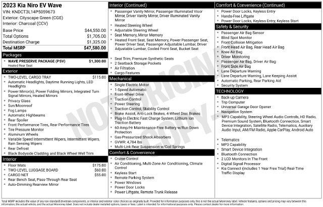 Used 2023 Kia Niro Wave w/ Wave Preserve Package FWD image 35