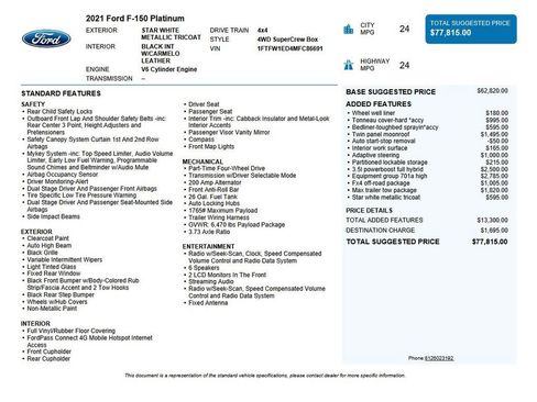 Used 2021 Ford F150 Platinum w/ Equipment Group 701A High image 48