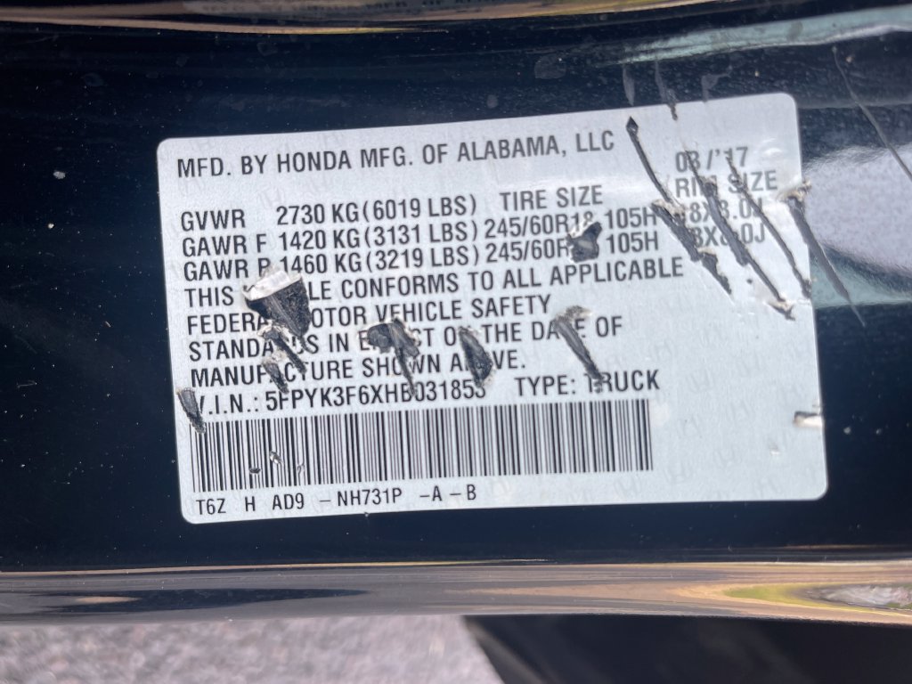 Used 2017 Honda Ridgeline RTL-T image 36
