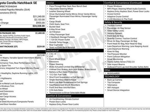 Used 2019 Toyota Corolla SE w/ SE Option Package image 56