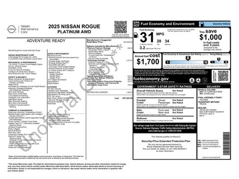 New 2025 Nissan Rogue Platinum w/ Tech Package image 11