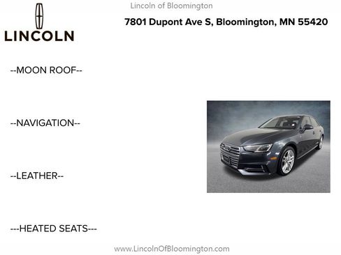 Used 2017 Audi A4 2.0T Premium w/ Convenience Package AWD/4WD image 5