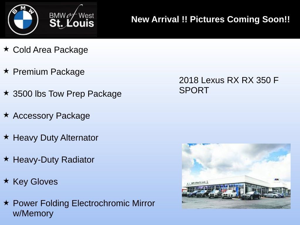 Used 2018 Lexus RX 350 AWD w/ Premium Package image 3