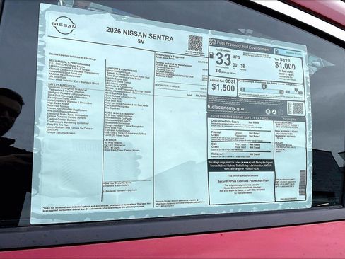 New 2026 Nissan Sentra SV w/ Floor Mat Package FWD image 14