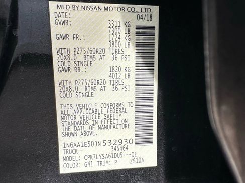 Used 2018 Nissan Titan Platinum Reserve w/ Platinum Utility Package image 30