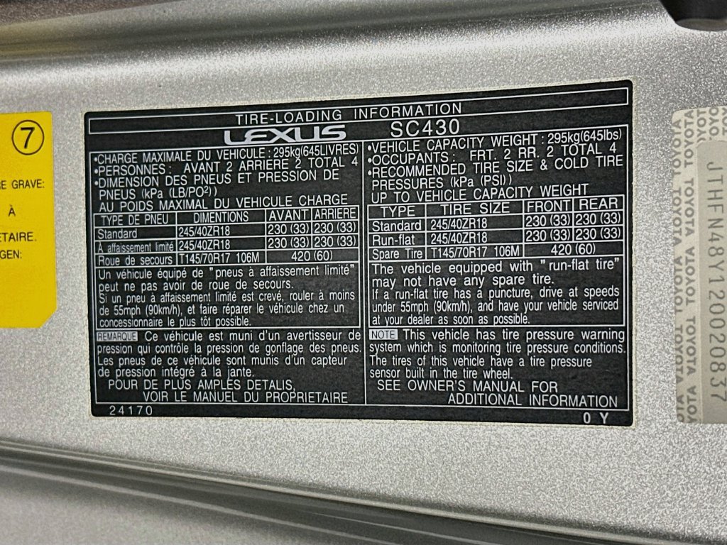 Used 2002 Lexus SC 430 Convertible RWD image 30