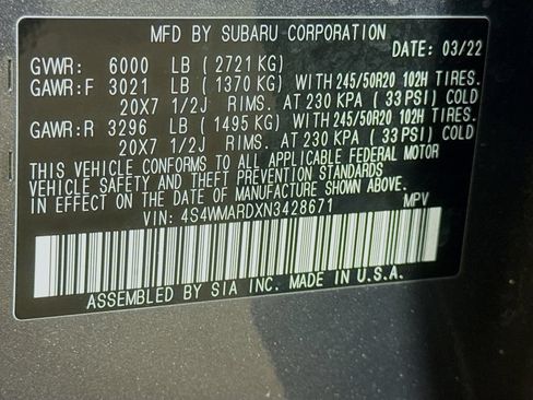 Used 2022 Subaru Ascent Touring AWD/4WD image 43