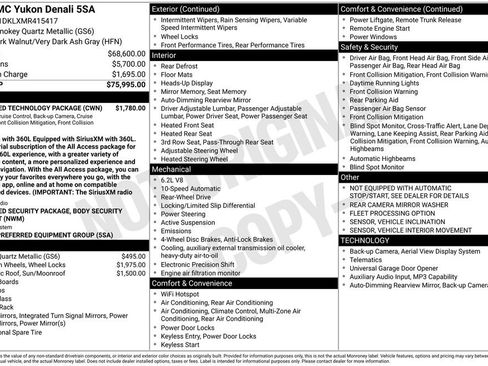 Used 2021 GMC Yukon Denali w/ Advanced Technology Package RWD image 2