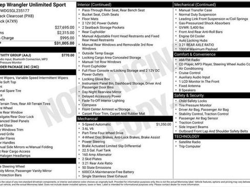 Certified 2016 Jeep Wrangler Unlimited Sport w/ Connectivity Group AWD/4WD image 8