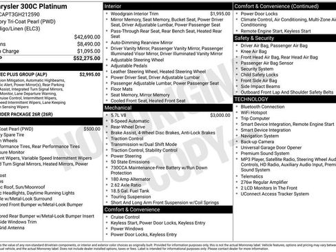 Used 2016 Chrysler 300 C Platinum w/ Safetytec Plus Group RWD image 4