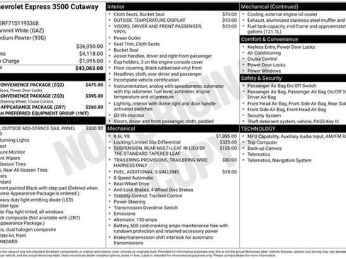 New 2025 Chevrolet Express 3500 w/ Power Convenience Package RWD image 22