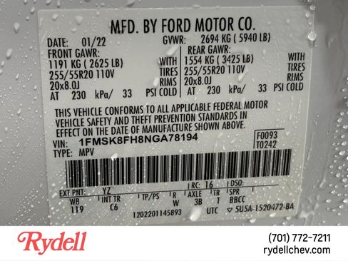 Used 2022 Ford Explorer Limited AWD/4WD image 23