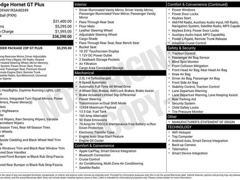 Certified 2024 Dodge Hornet GT AWD/4WD image 25