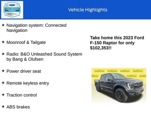 Used 2023 Ford F150 Raptor w/ Equipment Group 802A Raptor R AWD/4WD image 10