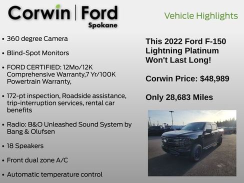 Used 2022 Ford F150 Lightning Platinum image 6