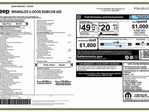 Used 2023 Jeep Wrangler Unlimited Rubicon 4xe w/ Cold Weather Group image 4