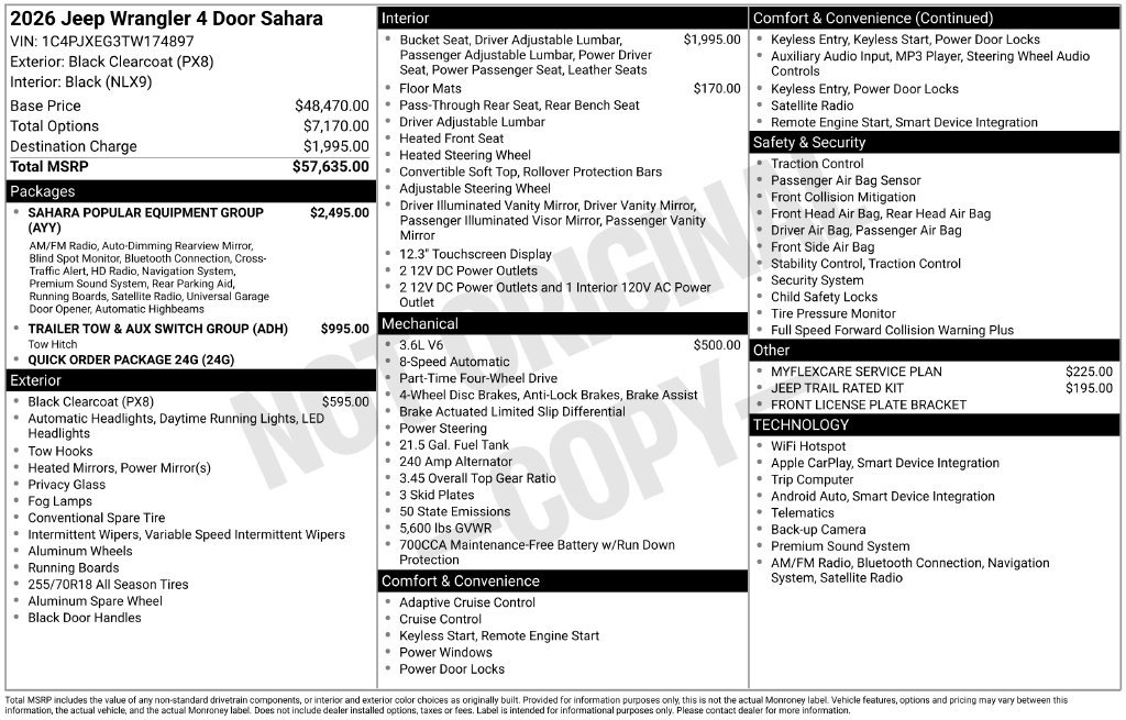 New 2026 Jeep Wrangler Unlimited Sahara AWD/4WD image 6