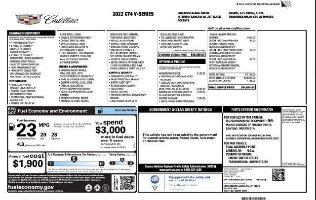 Used 2022 Cadillac CT4 V w/ Navigation Package AWD/4WD image 2