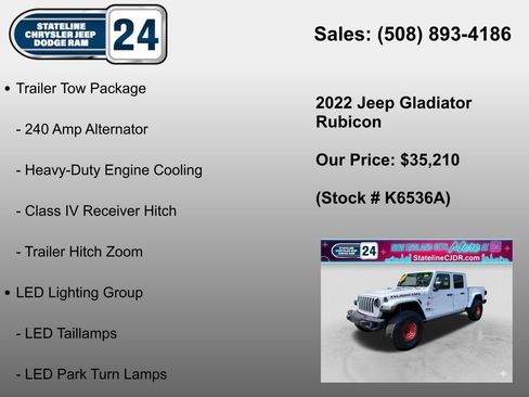 Used 2022 Jeep Gladiator Rubicon w/ LED Lighting Group AWD/4WD image 6
