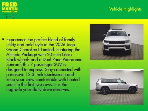 New 2026 Jeep Grand Cherokee L Limited w/ Limited Altitude Package image 8