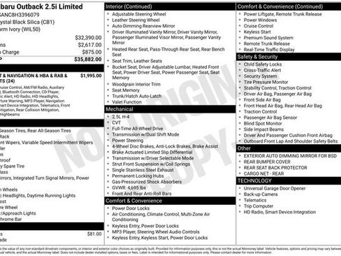 Used 2017 Subaru Outback 2.5i Limited image 31