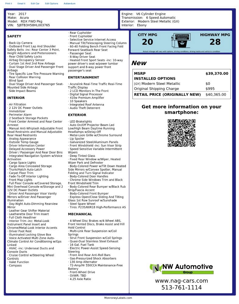 Used 2017 Acura RDX w/ Technology Package FWD image 2