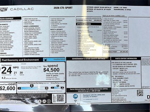 New 2026 Cadillac CT5 Sport w/ Technology Package image 14