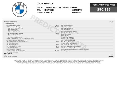 Used 2020 BMW X3 xDrive30i w/ Convenience Package AWD/4WD image 2