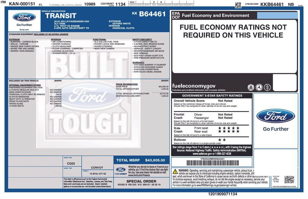 Certified 2019 Ford Transit 350 XLT RWD image 33