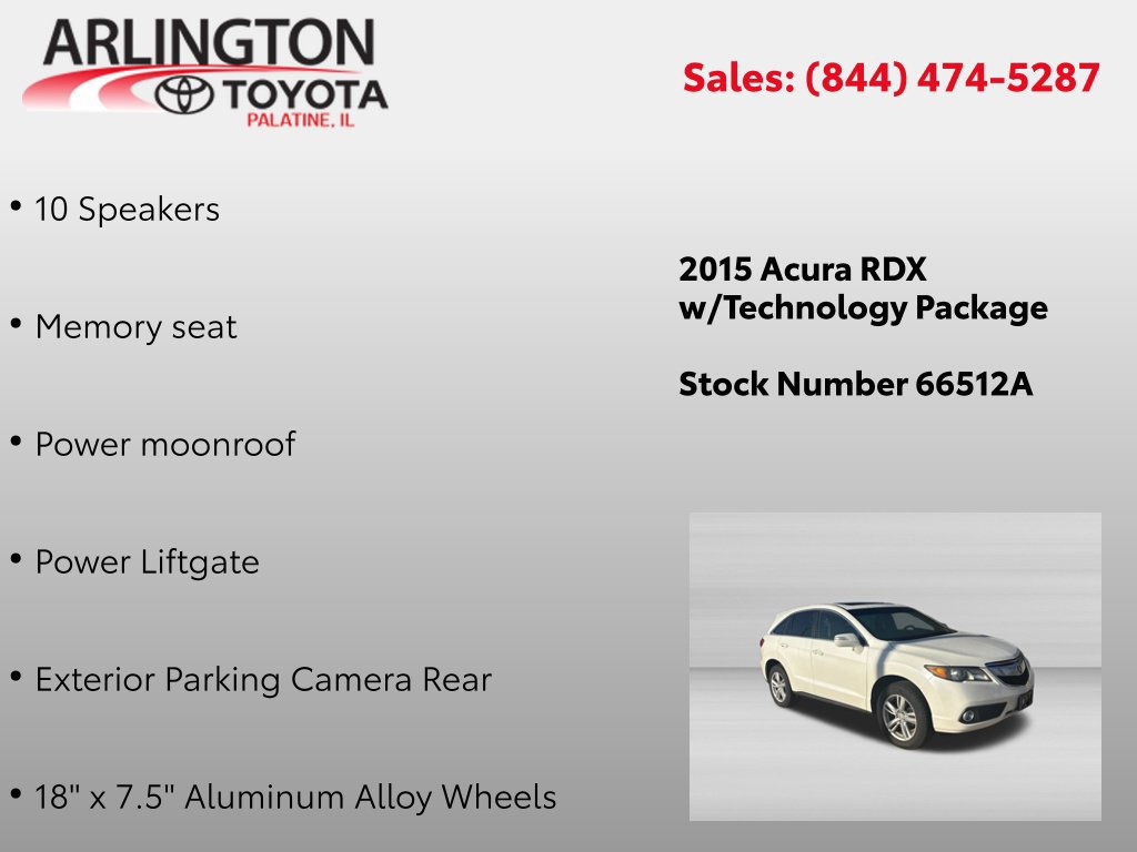 Used 2015 Acura RDX w/ Technology Package AWD/4WD image 2
