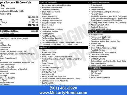 Used 2022 Toyota Tacoma SR w/ SR Convenience Package RWD image 21