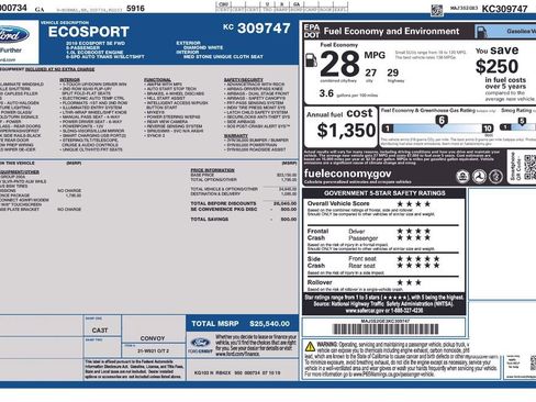 Used 2019 Ford EcoSport SE w/ SE Convenience Package image 9