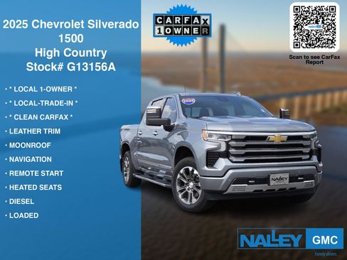 Used 2025 Chevrolet Silverado 1500 High Country w/ Technology Package AWD/4WD image 7