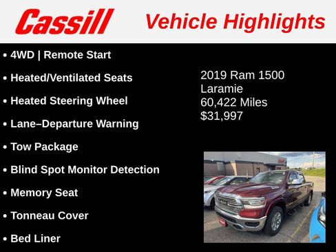 Used 2019 RAM 1500 Laramie AWD/4WD image 3