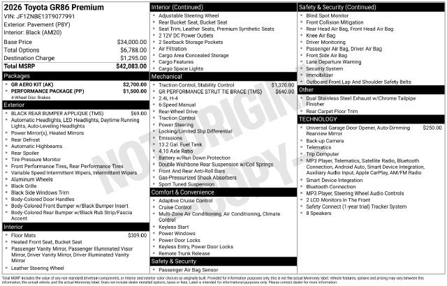 Certified 2026 Toyota GR86 Premium w/ GR Aero Kit RWD image 36