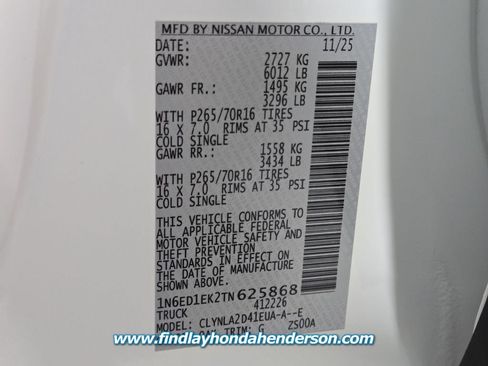 Used 2026 Nissan Frontier S AWD/4WD image 13